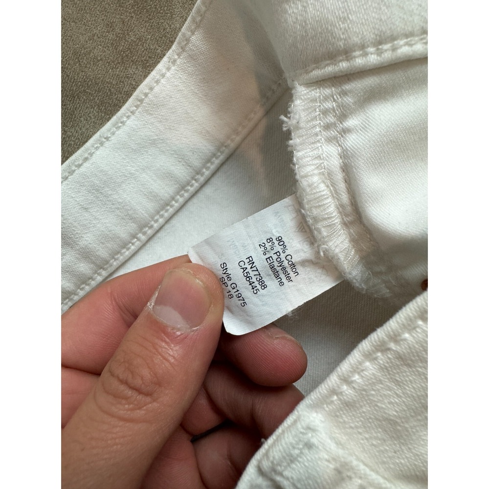 J. Crew Womens G1975 10" Highest-Rise Skinny Stretch Pocket White Denim Jeans 28 - Picture 5 of 8